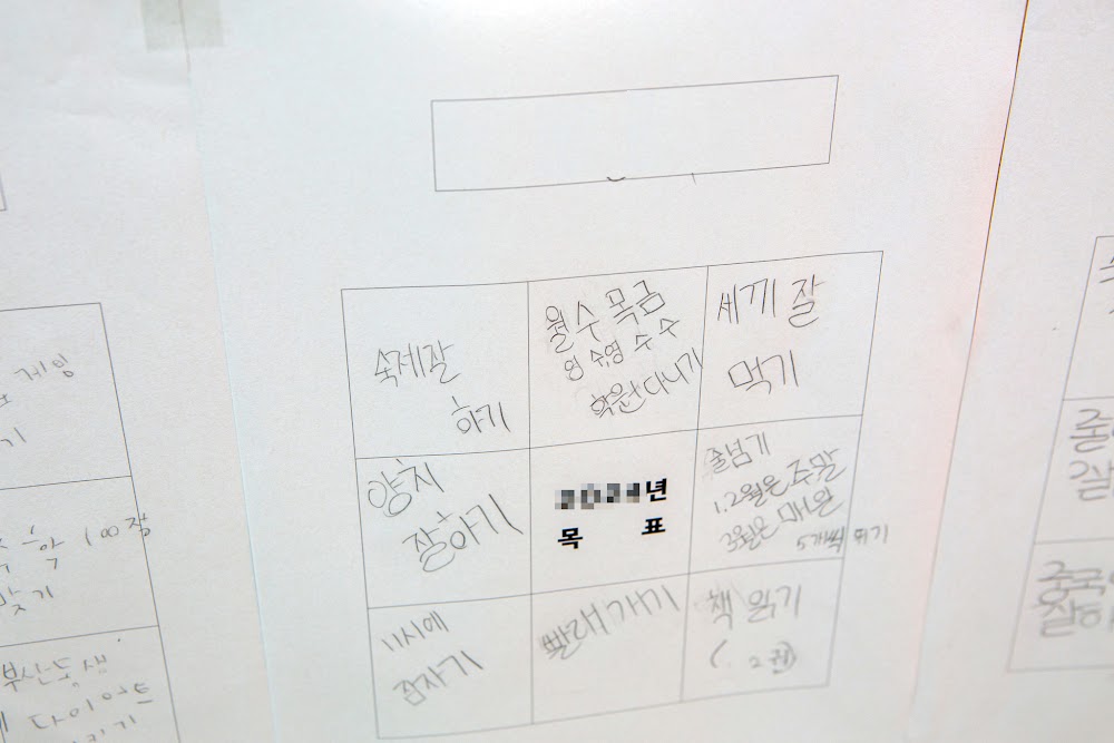 하남 미사 와와학습코칭 센트럴점 학생이 직접 작성한 학습 목표표 — 자기주도 목표설정 코칭